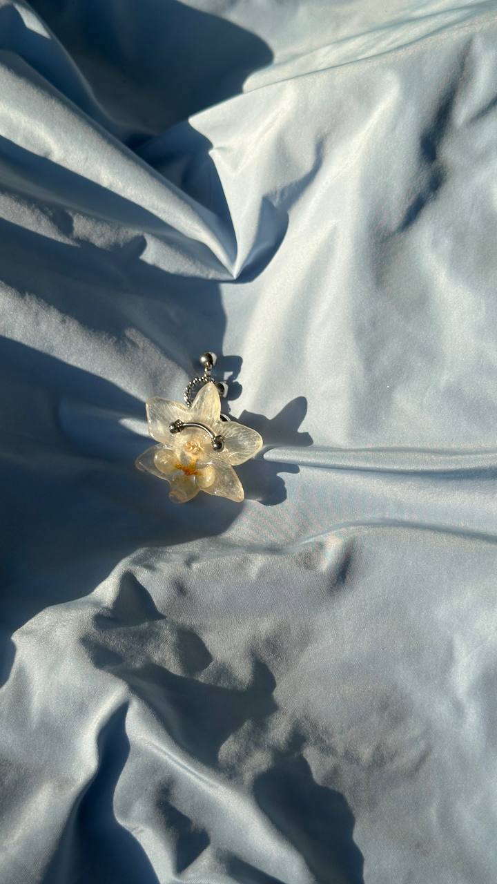 WHITE ORCHID RING SILVER