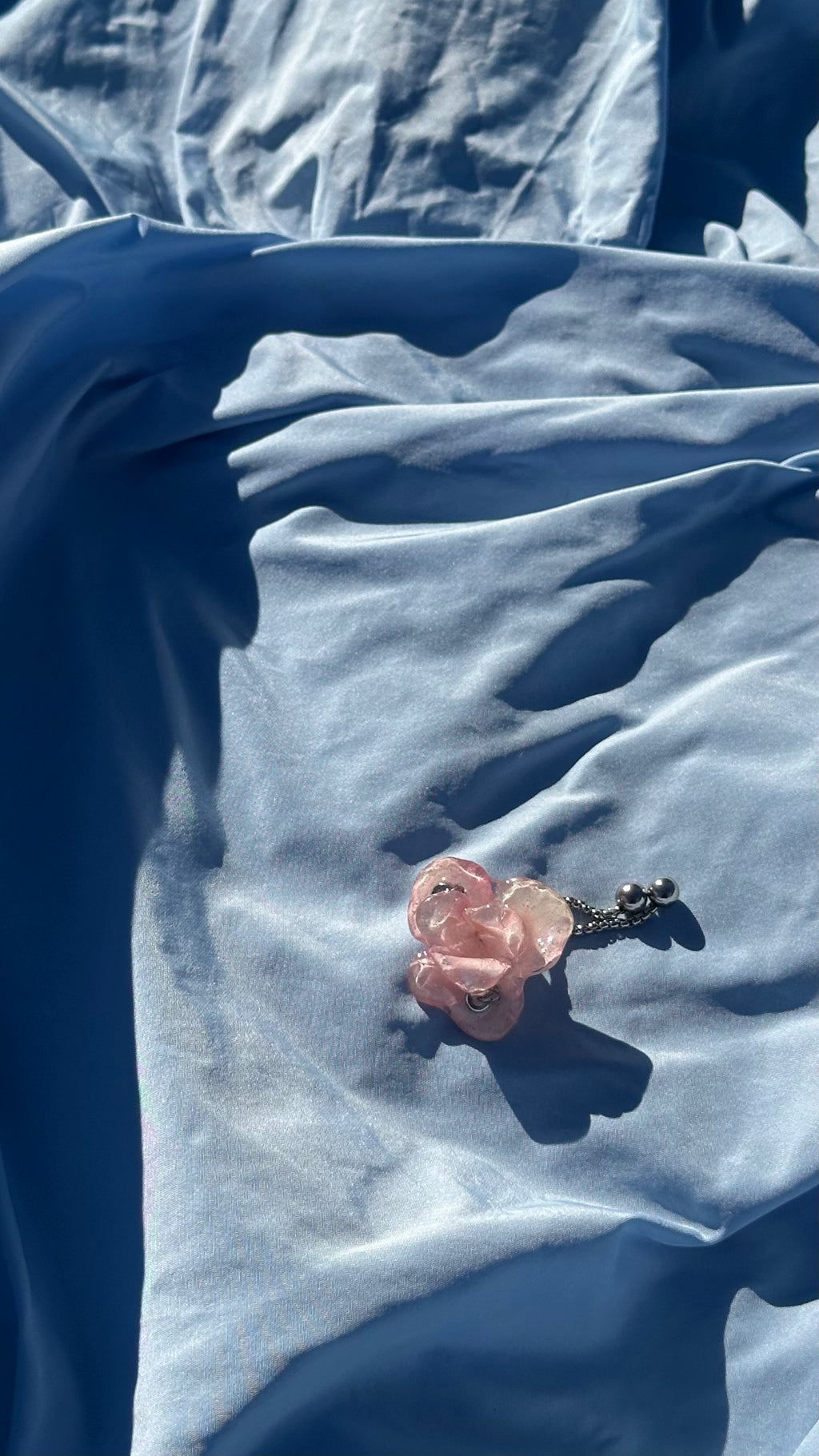 PINK HYDRANGEA RING SILVER